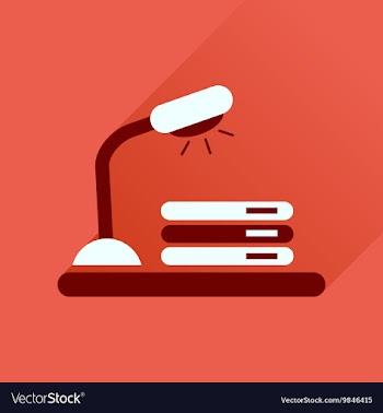 Flat icon with long shadow lamp documents vector image