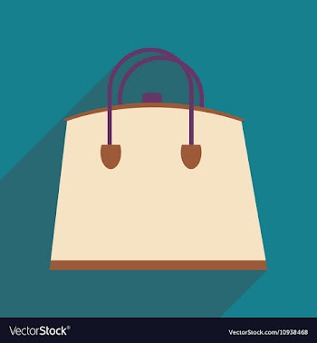 Flat icon with long shadow leather handbag vector image