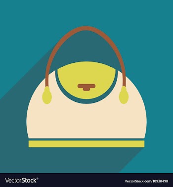 Flat icon with long shadow leather handbag vector image