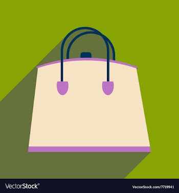 Flat icon with long shadow leather handbag vector image