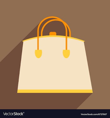 Flat icon with long shadow leather handbag vector image