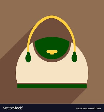 Flat icon with long shadow leather handbag vector image