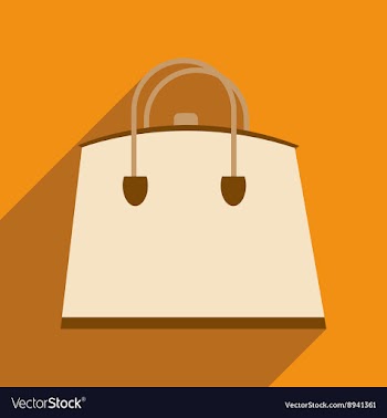 Flat icon with long shadow leather handbag vector image