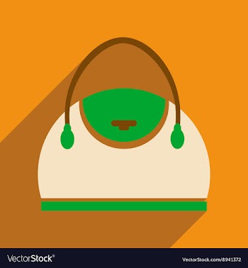 Flat icon with long shadow leather handbag vector image