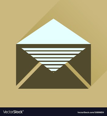 Flat icon with long shadow letter envelope vector image