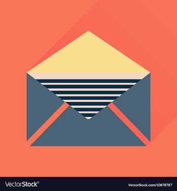 Flat icon with long shadow letter envelope vector image