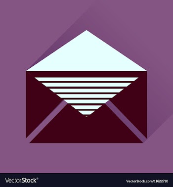 Flat icon with long shadow letter envelope vector image
