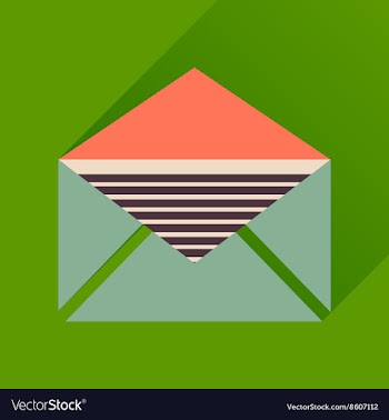 Flat icon with long shadow letter envelope vector image