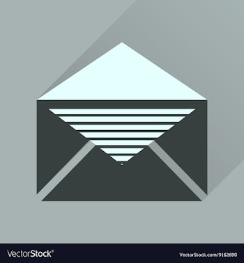 Flat icon with long shadow letter envelope vector image