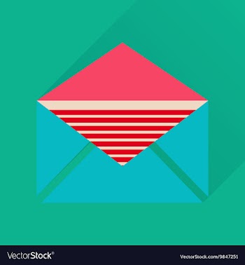 Flat icon with long shadow letter envelope vector image