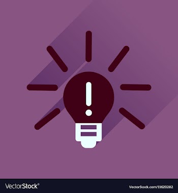 Flat icon with long shadow light bulb idea vector image