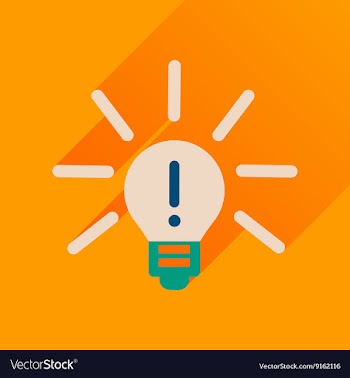 Flat icon with long shadow light bulb idea vector image