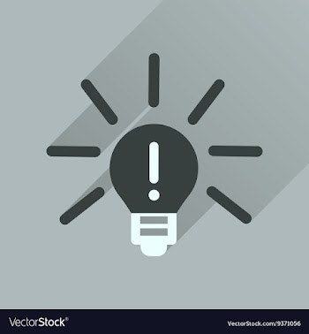 Flat icon with long shadow light bulb idea vector image