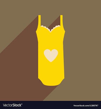 Flat icon with long shadow Lingerie Dress vector image