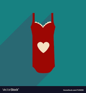 Flat icon with long shadow Lingerie Dress vector image