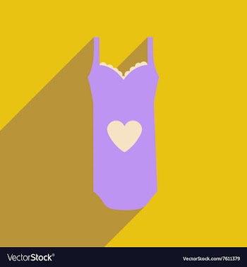 Flat icon with long shadow Lingerie Dress vector image