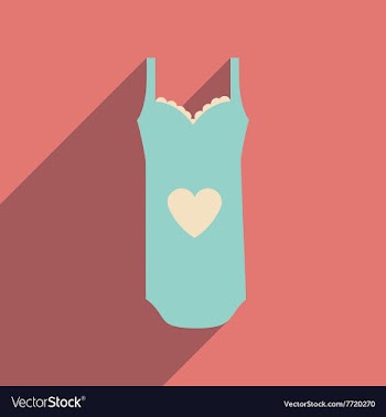 Flat icon with long shadow Lingerie Dress vector image
