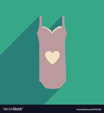 Flat icon with long shadow Lingerie Dress vector image