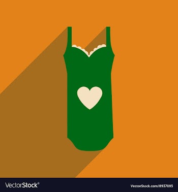 Flat icon with long shadow Lingerie Dress vector image
