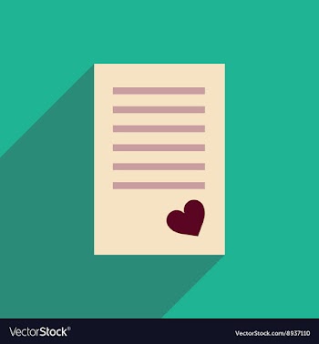 Flat icon with long shadow love letter vector image