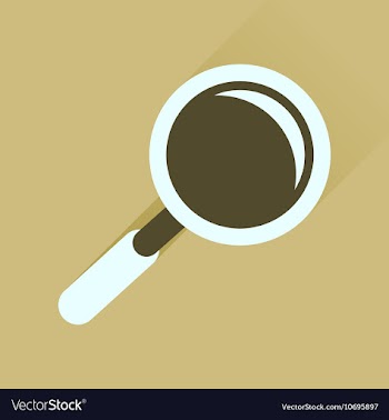 Flat icon with long shadow magnifying glass vector image