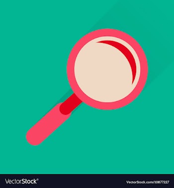 Flat icon with long shadow magnifying glass vector image