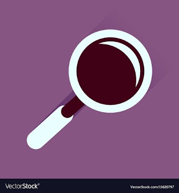 Flat icon with long shadow magnifying glass vector image