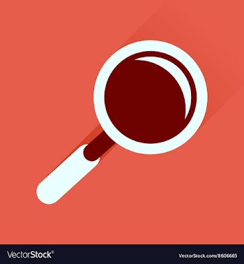 Flat icon with long shadow magnifying glass vector image