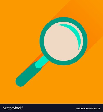 Flat icon with long shadow magnifying glass vector image