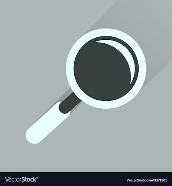 Flat icon with long shadow magnifying glass vector image