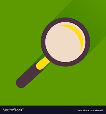 Flat icon with long shadow magnifying glass vector image