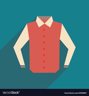 Flat icon with long shadow man shirt vector image
