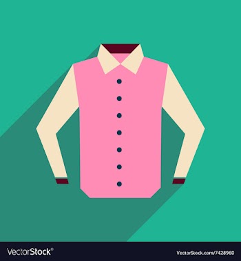 Flat icon with long shadow man shirt vector image