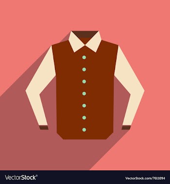 Flat icon with long shadow man shirt vector image