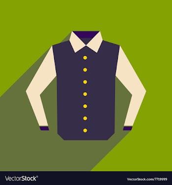 Flat icon with long shadow man shirt vector image