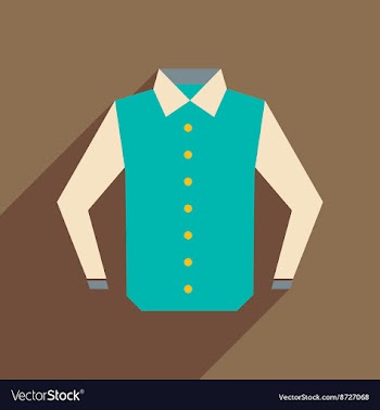 Flat icon with long shadow man shirt vector image