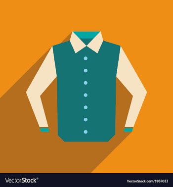 Flat icon with long shadow man shirt vector image