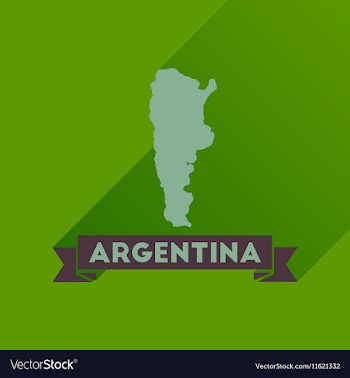 Flat icon with long shadow map of Argentina vector image
