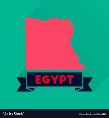 Flat icon with long shadow map of Egypt vector image