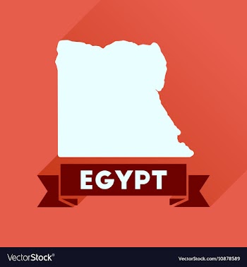 Flat icon with long shadow map of Egypt vector image