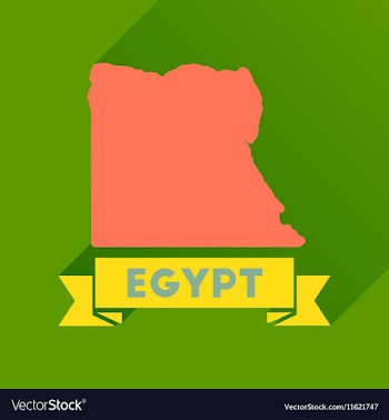 Flat icon with long shadow map of Egypt vector image