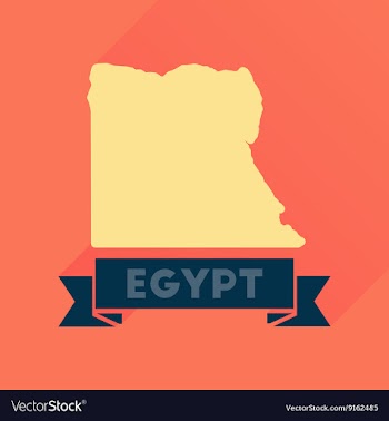 Flat icon with long shadow map of Egypt vector image