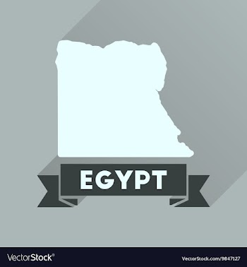 Flat icon with long shadow map of Egypt vector image