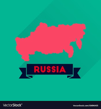 Flat icon with long shadow map of Russia vector image