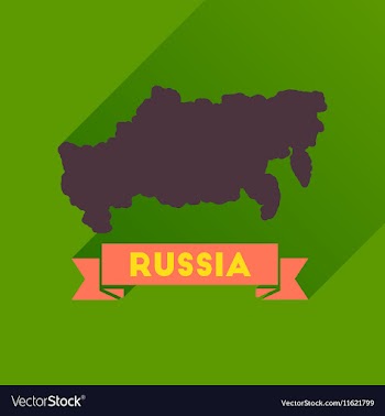 Flat icon with long shadow map of Russia vector image