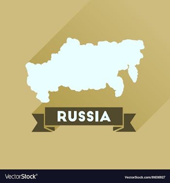 Flat icon with long shadow map of Russia vector image
