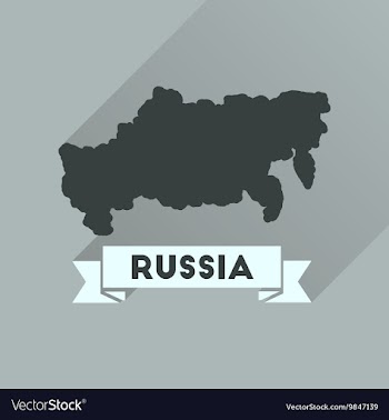 Flat icon with long shadow map of Russia vector image
