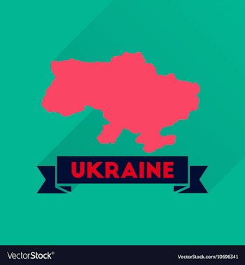 Flat icon with long shadow map of Ukraine vector image
