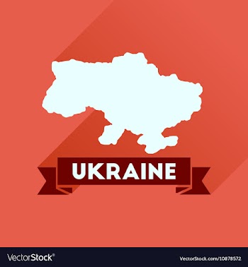 Flat icon with long shadow map of Ukraine vector image