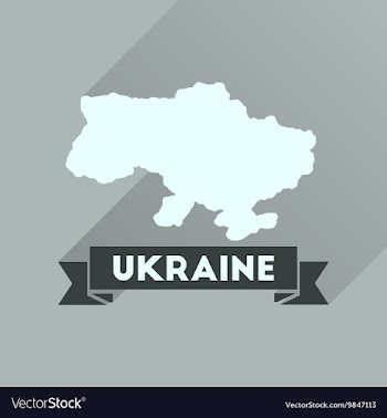 Flat icon with long shadow map of Ukraine vector image